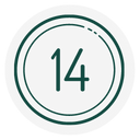 icône 14 jours vert